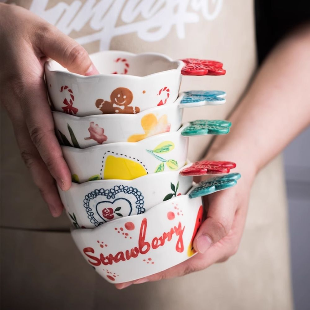 Bát ăn dặm cho bé có tay cầm , chén đựng gia vị nhiều hoạ tiết Alifis