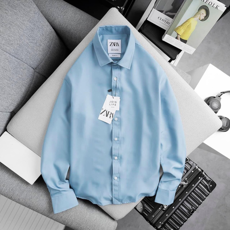 Áo sơ mi nam dài tay ZARA  chất vải cotton mát mịn ít nhăn