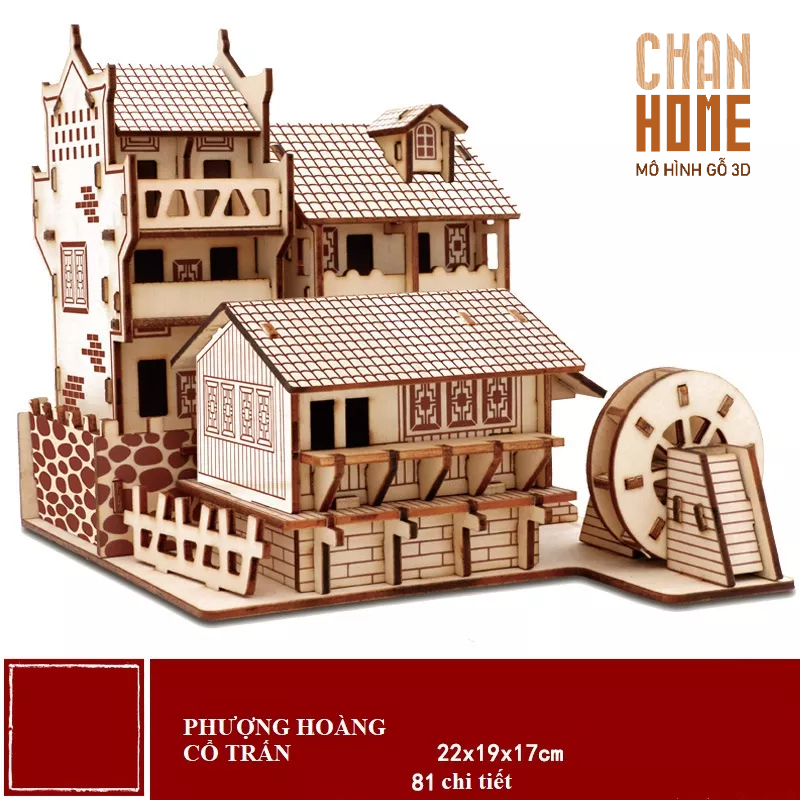 SIÊU ĐẸP Mô hình lắp ráp gỗ Phượng Hoàng cổ trấn cực đỉnh, quà tặng cho các bạn đam mê lắp ghép
