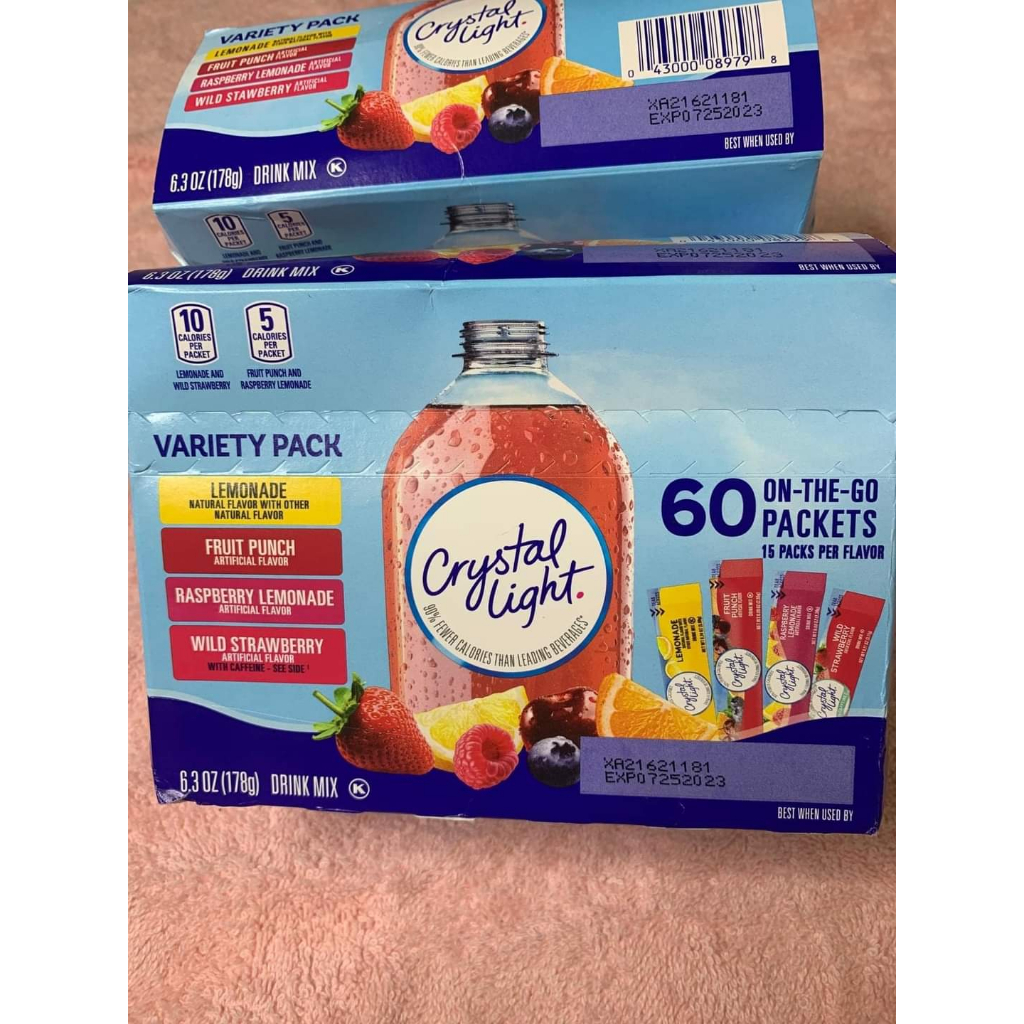 Sét 10 gói Crystal Light Bột Pha Nước Trái Cây không đường Crystal Light Gói Nhỏ