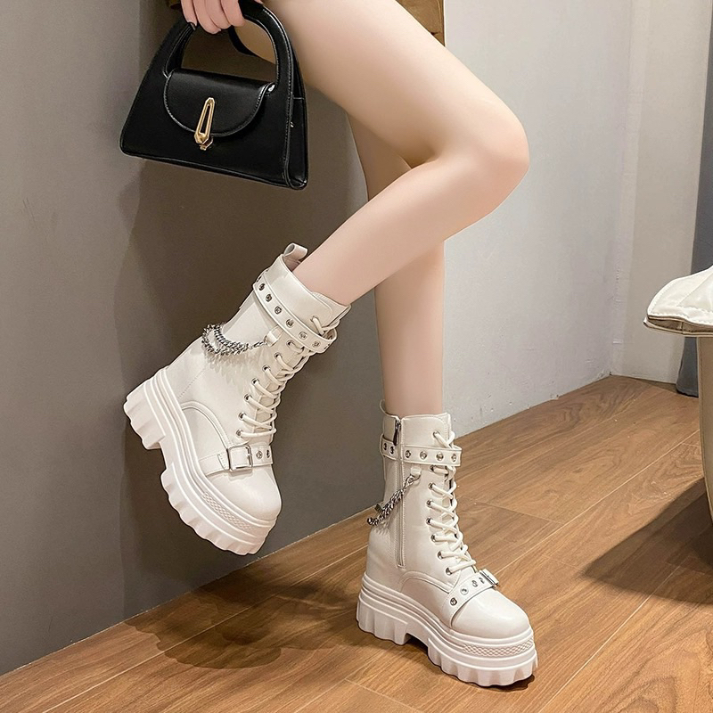 Boots da thời trang cao cấp đế 11cm cá tính
