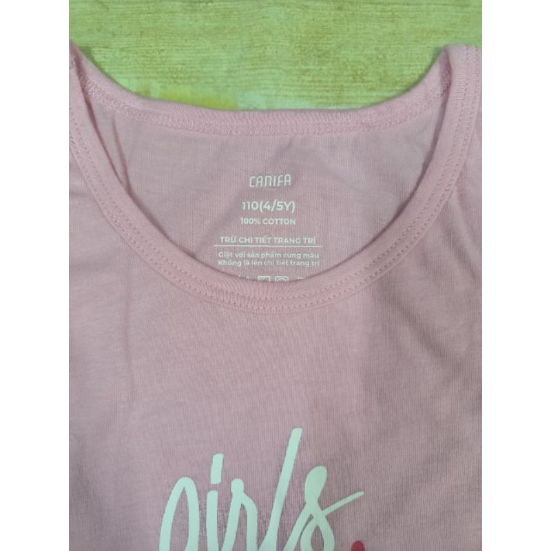 Pack 2 áo ba lỗ bé gái chất cotton Canifa