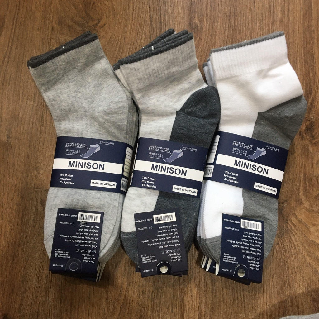 Combo 5 Đôi Tất Miniso Cổ Cao Co Dãn 4 Chiều Hàng VNXK