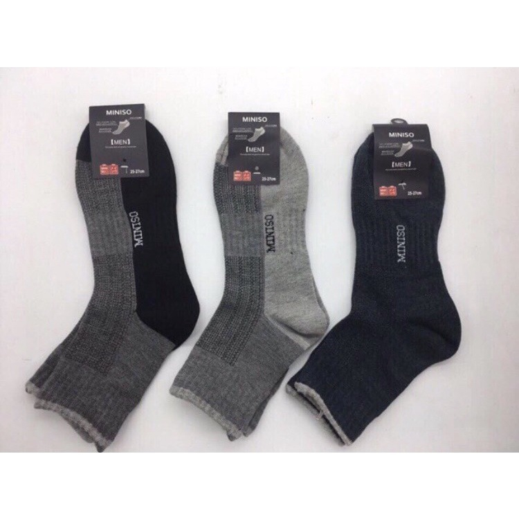 Combo 5 Đôi Tất Miniso Cổ Cao Co Dãn 4 Chiều Hàng VNXK