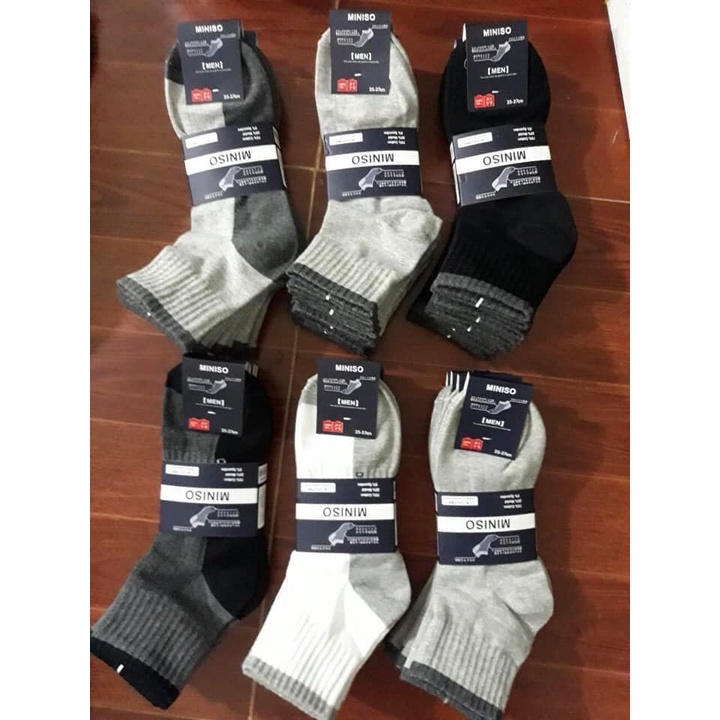 Combo 5 Đôi Tất Miniso Cổ Cao Co Dãn 4 Chiều Hàng VNXK