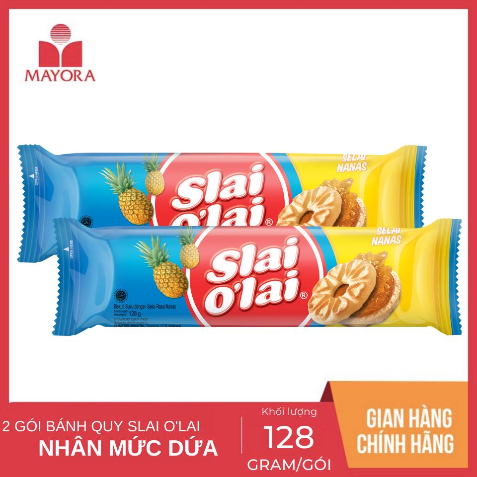 Combo 2 Gói Bánh Quy Nhân Mứt Dứa Slai O’Lai Gói 128 gram x2