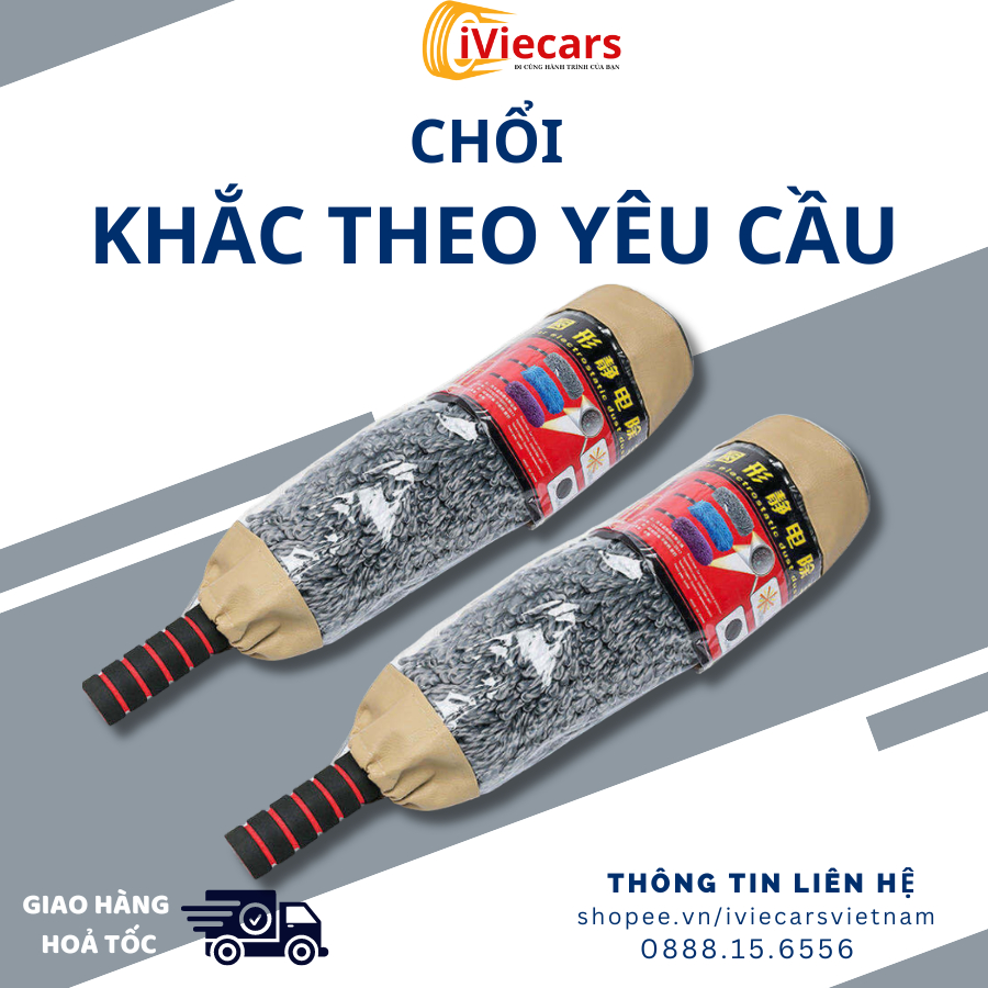 Cây chổi lau bụi ô tô bằng sợi dầu màu xám - cán kim loại điều chỉnh được độ dài - dọn nội thất cho xe hơi, otô, xe tải