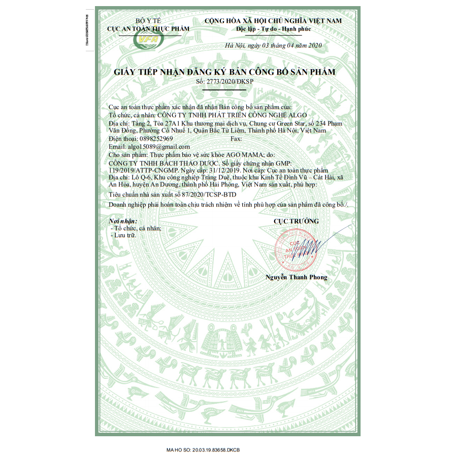 AGO MAMA chống lưu thai, dị tật từ LỘC GIÁC SƯƠNG HƯƠU, bổ sung DHA, Kẽm, Vitamin mẹ bầu trước và sau sinh