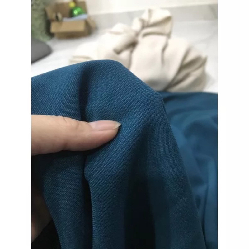Vải Tuyết Mưa màu xanh co dãn dày mềm rũ hàng loại 1_khổmay đầm váy,quần...thời trang
