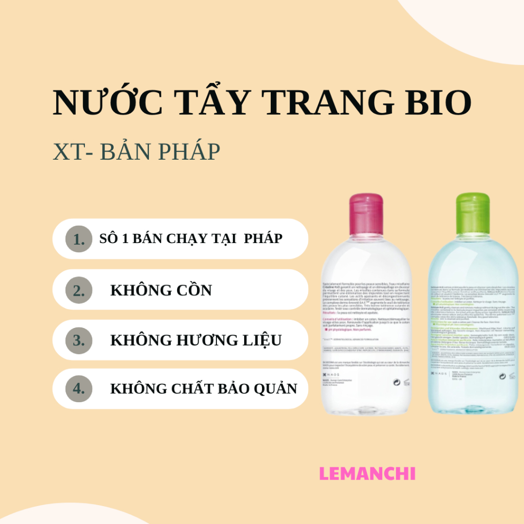 Nước tẩy trang Bio Pháp 500ml