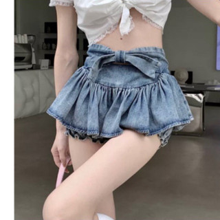 Chân váy jean nơ xoè cho bé gái