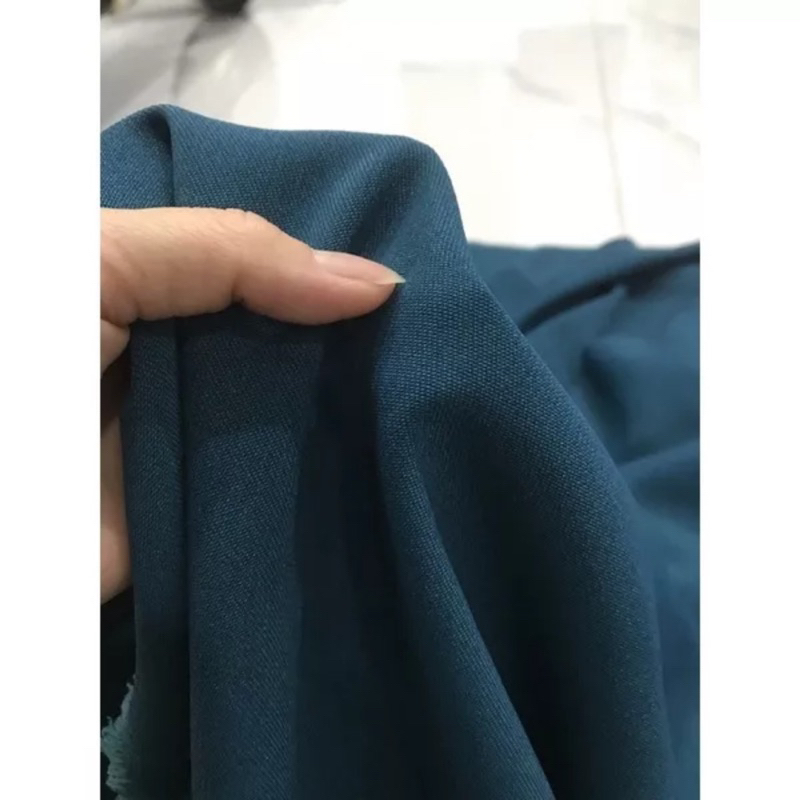 Vải Tuyết Mưa màu xanh co dãn dày mềm rũ hàng loại 1_khổmay đầm váy,quần...thời trang