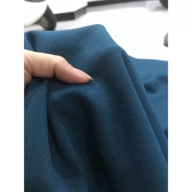 Vải Tuyết Mưa màu xanh co dãn dày mềm rũ hàng loại 1_khổmay đầm váy,quần...thời trang