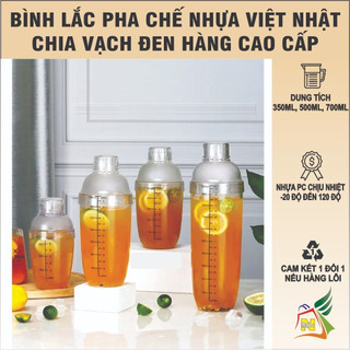 Bình lắc pha chế nhựa Việt Nhật chia vạch đen hàng cao cấp