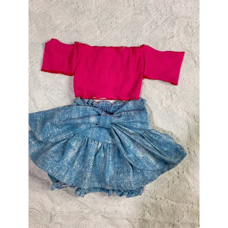 Áo trễ vai tay ngắn cho bé gái