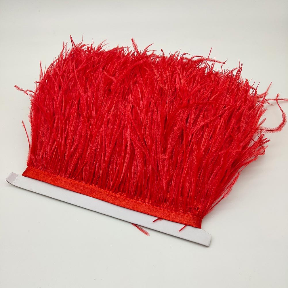 1 mét Lông vũ đà điểu tự nhiên dài 12-15cm trang trí thời trang áo váy đầm handmade