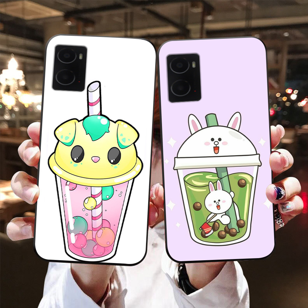 Ốp lưng oppo a76 in hình trà sữa cute