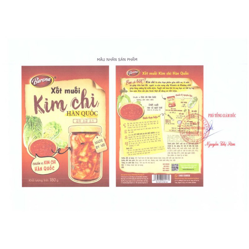 Xốt Muối Kim Chi Hàn Quốc Barona 180g