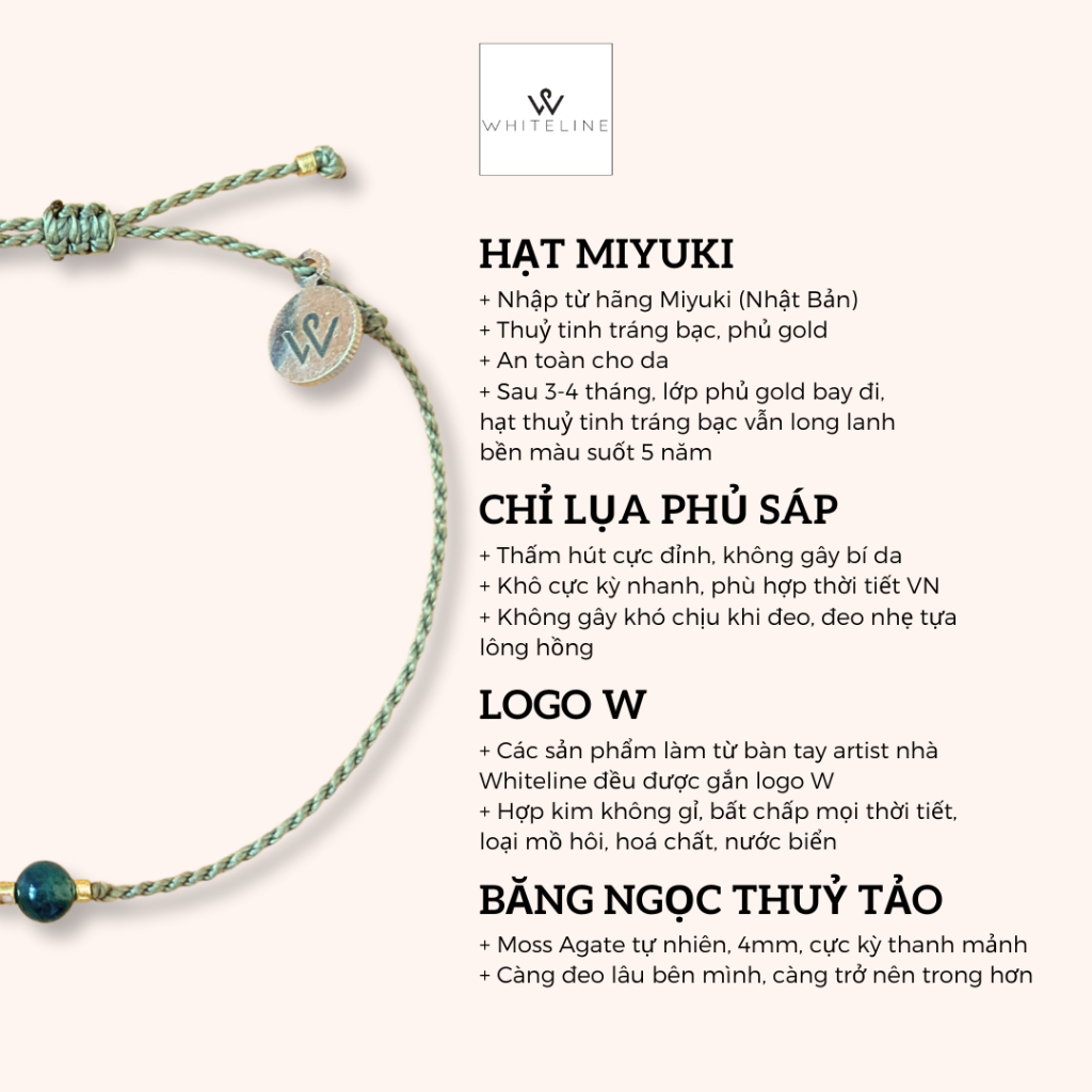 Vòng tay Single Moss Agate