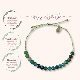 [Whiteline] Vòng Tay Moss Agate Chain- 17 hạt (có size Chân)