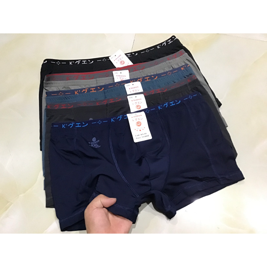 5 Quần Lót Đùi Nam Boxer Thông Hơi Mềm Mát Co giãn Bigsize Nội y Marketonline68 KN04