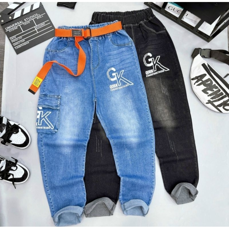 Quần Jean Dài Bé Trai, Quần Bò Bé Trai Đi Học Chất Bò Mềm Co Giãn