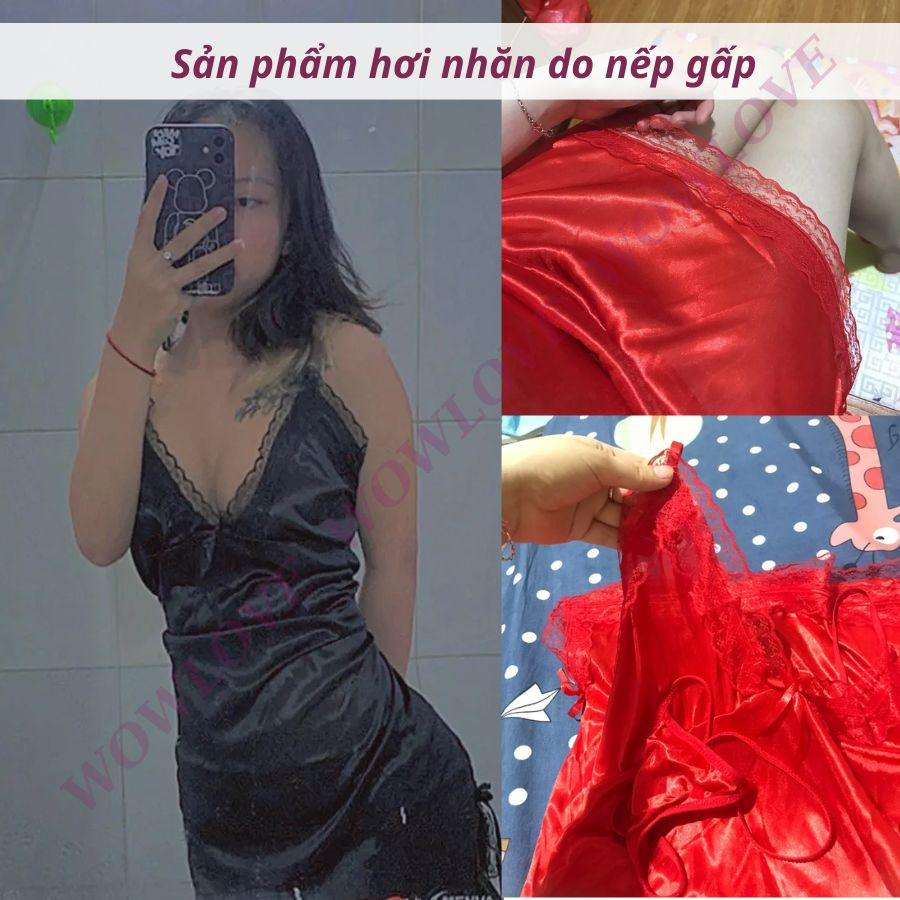 Đầm Đồ Váy Ngủ 2 Dây Phối Ren Sexy Quyến Rũ Thời Trang Cho Nữ