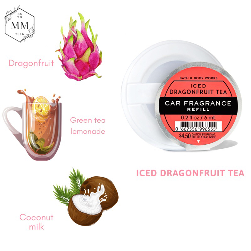 Kẹp tinh dầu xe và Tinh dầu thơm xe Bath & Body Works 6ml nhiều mùi khử mùi, thanh lọc không khí, thơm xe