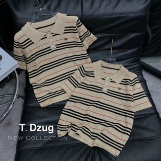 Áo len kẻ gấu ngực hàng QC