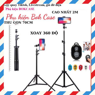 Gậy livestream, giá đỡ điện thoại ,gậy quay video tiktok tripod có giá đỡ điện thoại chân 2m1