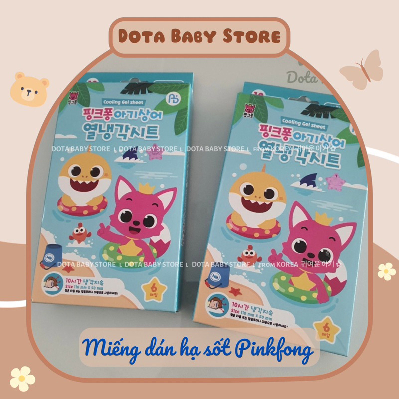 Miếng Gel Dán Hạ Sốt Làm Mát PINKFONG/BABYSHARK Nội Địa Hàn Quốc Cho Bé