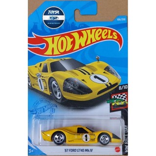 Toysk xe mô hình tĩnh 67 ford gt40 mk.iv hotwheels basic vàng tỷ lệ 1:64