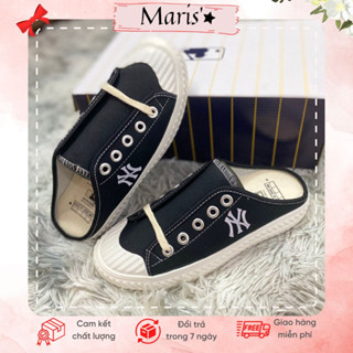 Giày sục thể thao nữ M.L.B Ny ⚡ SALE SỐC ⚡ Giày bệt đạp gót canvas màu đen classic Ulzzang mẫu hotrend 2023 - Full box