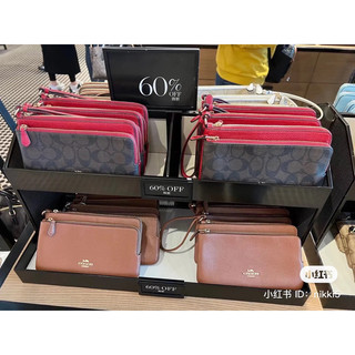 Ví C0ach Double Zip Wallet da thật siêu mềm