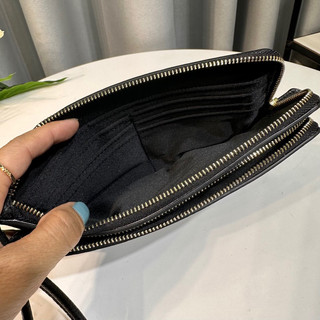 Ví C0ach Double Zip Wallet da thật siêu mềm