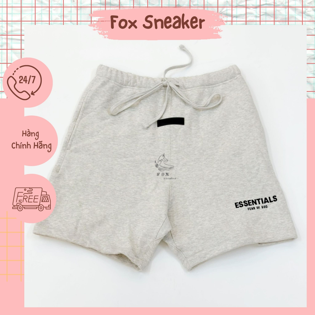 (Real) Quần Short Essential x Fear Of God SS 2022 Màu Oatmeal - Fox Sneaker