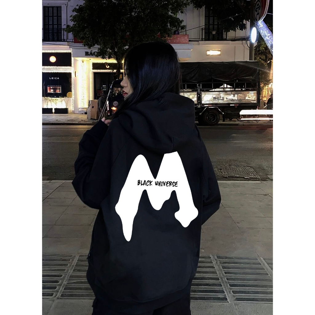 Áo HOODIE chữ M BlackUniverse chất nỉ bông cao cấp không xù lông