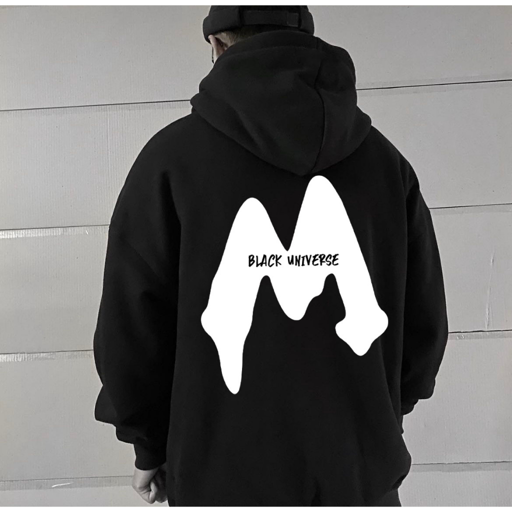 Áo HOODIE chữ M BlackUniverse chất nỉ bông cao cấp không xù lông