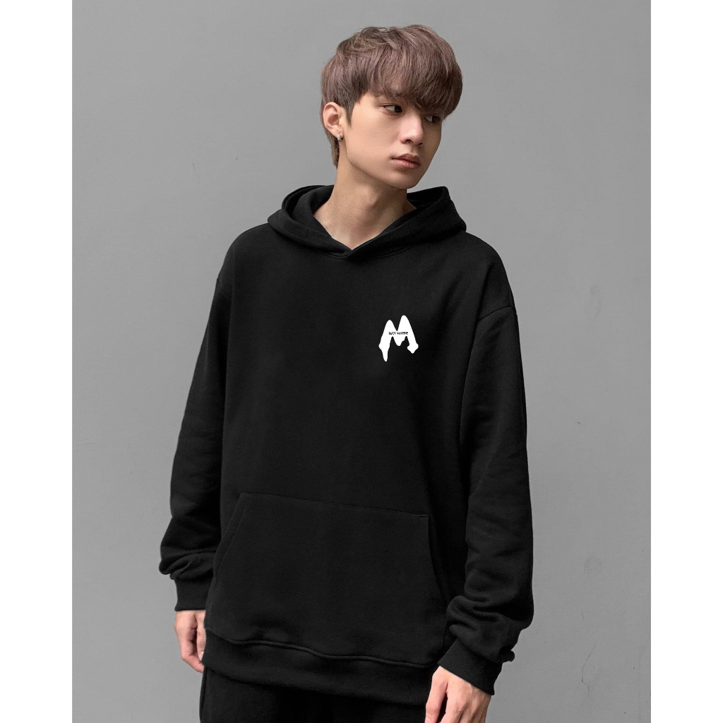 Áo HOODIE chữ M BlackUniverse chất nỉ bông cao cấp không xù lông