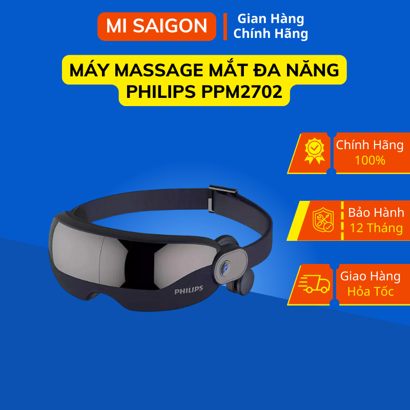 Máy Massage Mắt Philips PPM2702 - Hàng Chính Hãng - Massage Mắt Nghe Nhạc Dẫn Truyền xương