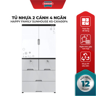 Tủ nhựa 2 cánh 4 ngăn Happy Family Sunhouse KS-CA1400F4