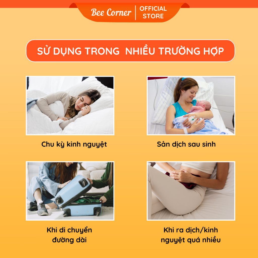 Băng vệ sinh dạng quần Ankexin dành cho mẹ sau sinh, dùng ban đêm, kỳ kinh nguyệt túi 2 chiếc Beecorner