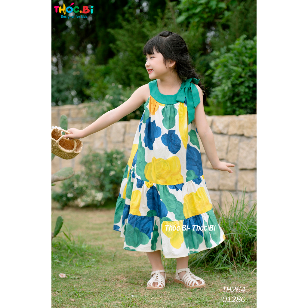 Váy bé gái Thóc Bi chất liệu cotton mềm mát cho bé 12-38Kg TH264