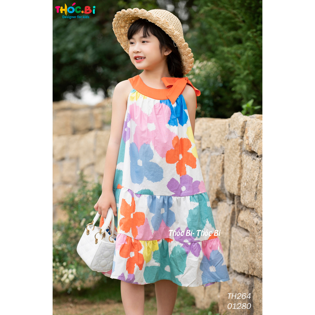 Váy bé gái Thóc Bi chất liệu cotton mềm mát cho bé 12-38Kg TH264