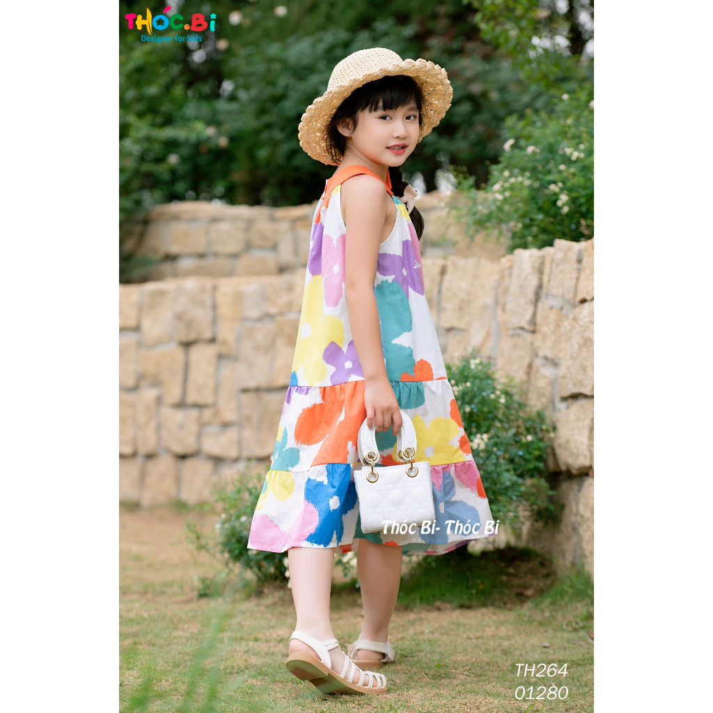 Váy bé gái Thóc Bi chất liệu cotton mềm mát cho bé 12-38Kg TH264