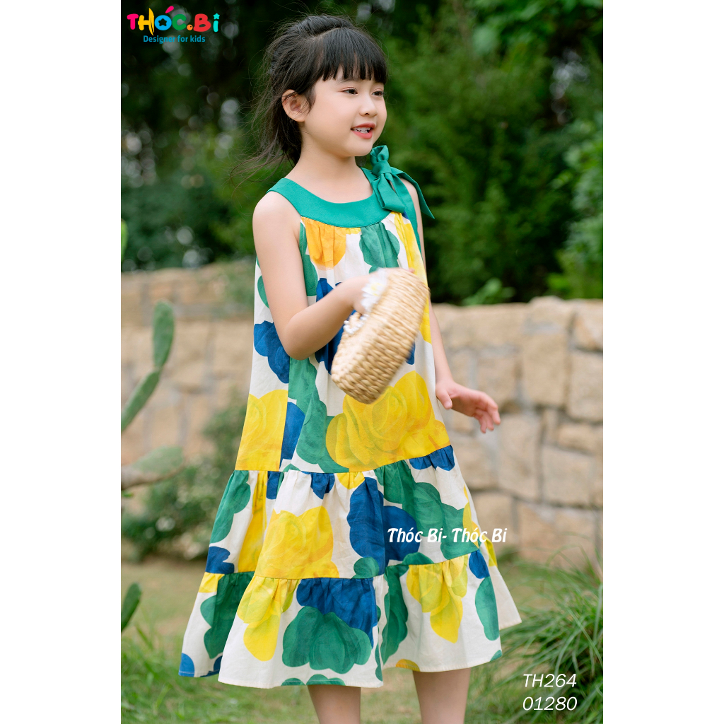 Váy bé gái Thóc Bi chất liệu cotton mềm mát cho bé 12-38Kg TH264