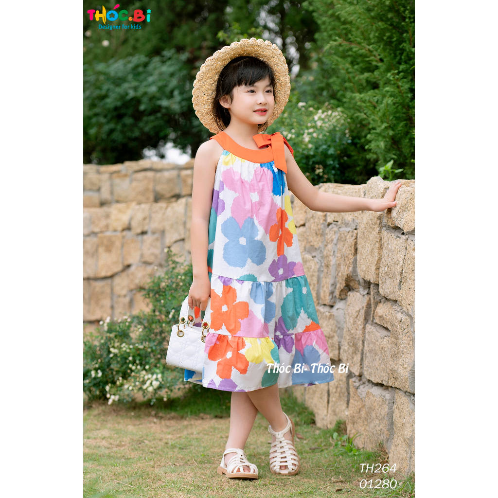 Váy bé gái Thóc Bi chất liệu cotton mềm mát cho bé 12-38Kg TH264