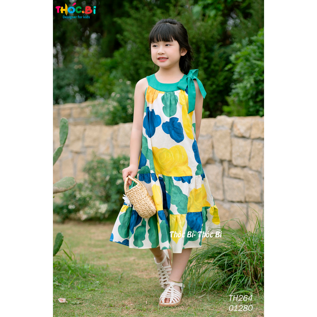 Váy bé gái Thóc Bi chất liệu cotton mềm mát cho bé 12-38Kg TH264