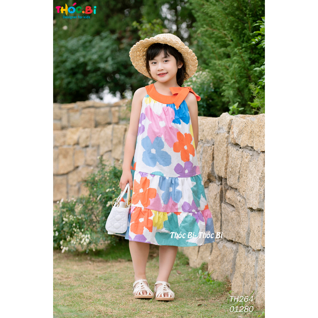 Váy bé gái Thóc Bi chất liệu cotton mềm mát cho bé 12-38Kg TH264