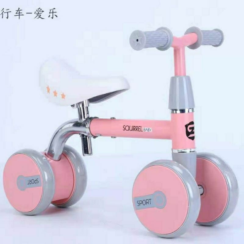 Xe chòi chân 4 bánh cho bé khung inox